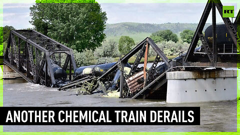 Freight train with chemicals collapses into Yellowstone River in Montana