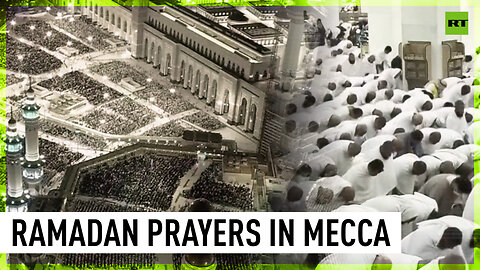 Muslims in Mecca gather for prayer to celebrate coming of holy month of Ramadan