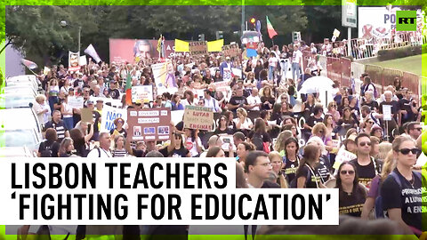 Lisbon flooded with teachers rallying for improved work conditions