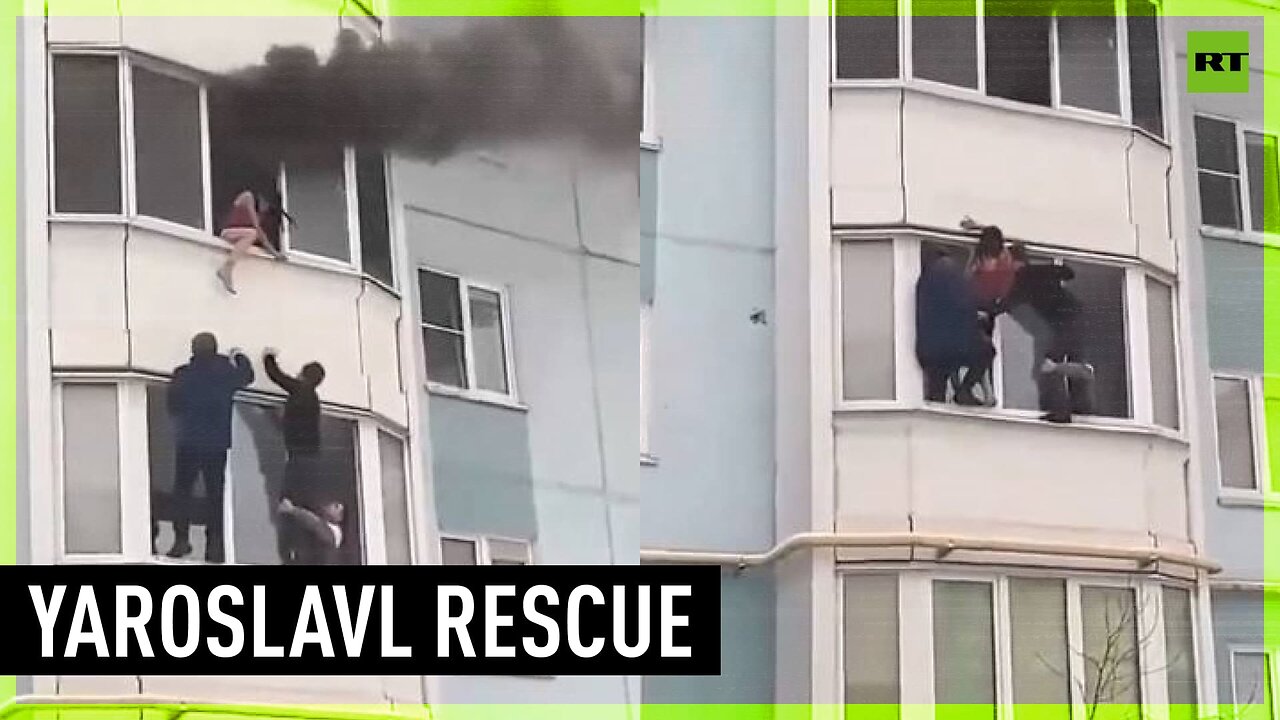 Passers-by rescue a child and a pregnant woman from a burning apartment in Yaroslavl