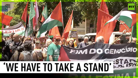 Dozens rally for Palestine in Rio de Janeiro on G20 sidelines