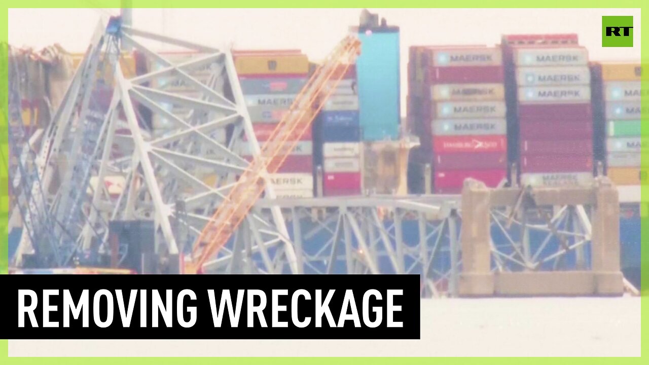 Workers deal with wreckage of collapsed Baltimore bridge