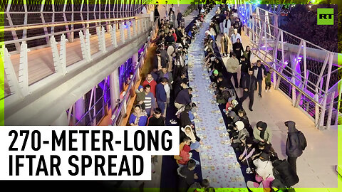 Thousands break fast together on Iran’s largest pedestrian bridge