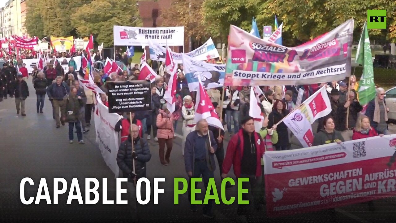 Munich protesters demand end to arms exports, call for peace