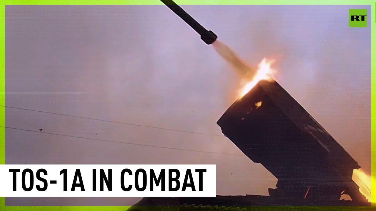 TOS-1A heavy flamethrower in combat amid Ukraine hostilities