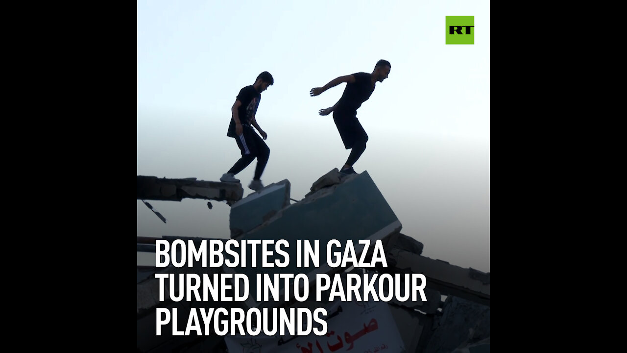 Bombsites in Gaza turned into parkour playgrounds