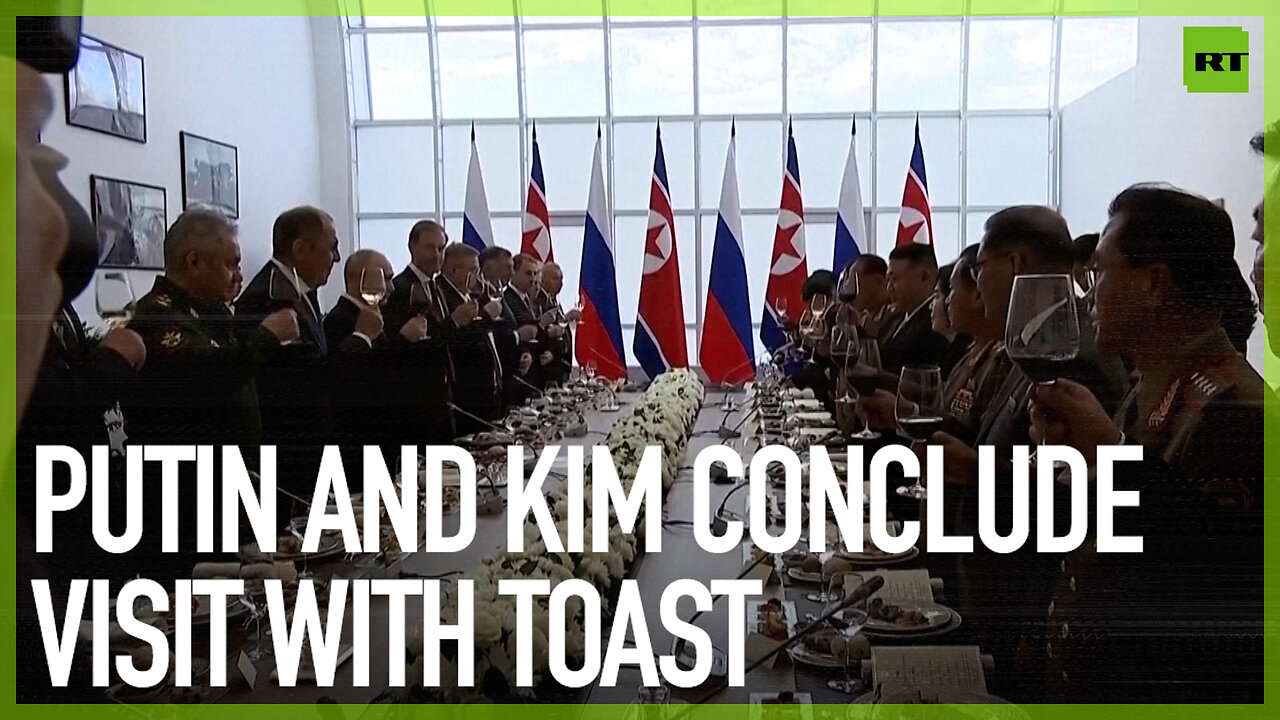 Putin and Kim conclude visit with toast