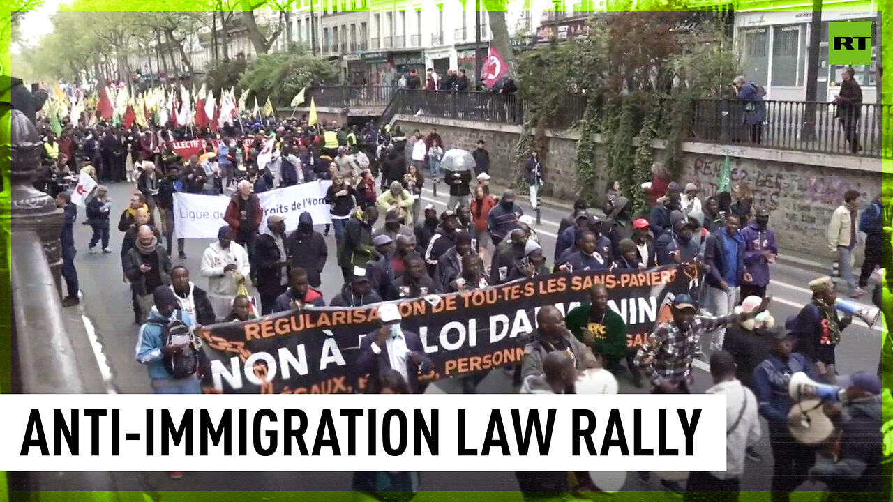 Protesters march (and dance) against controversial immigration bill in Paris