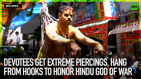 Devotees get extreme piercings, hang from hooks to honor Hindu God of War