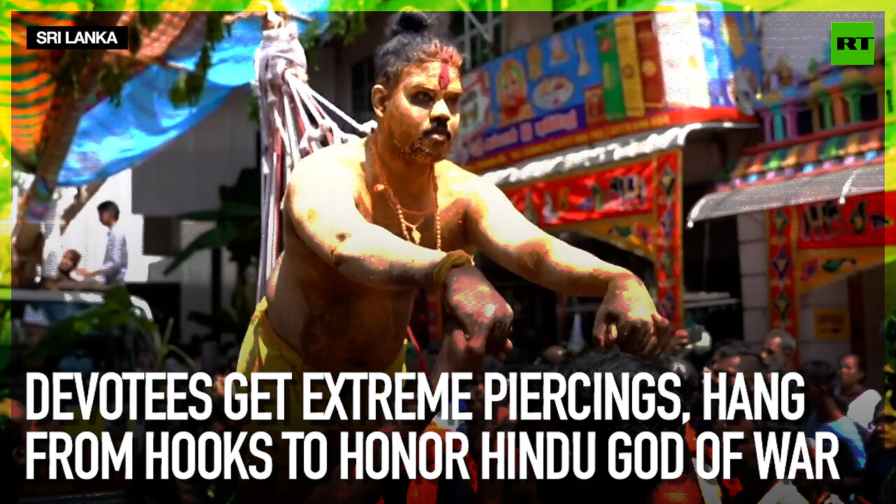 Devotees get extreme piercings, hang from hooks to honor Hindu God of War