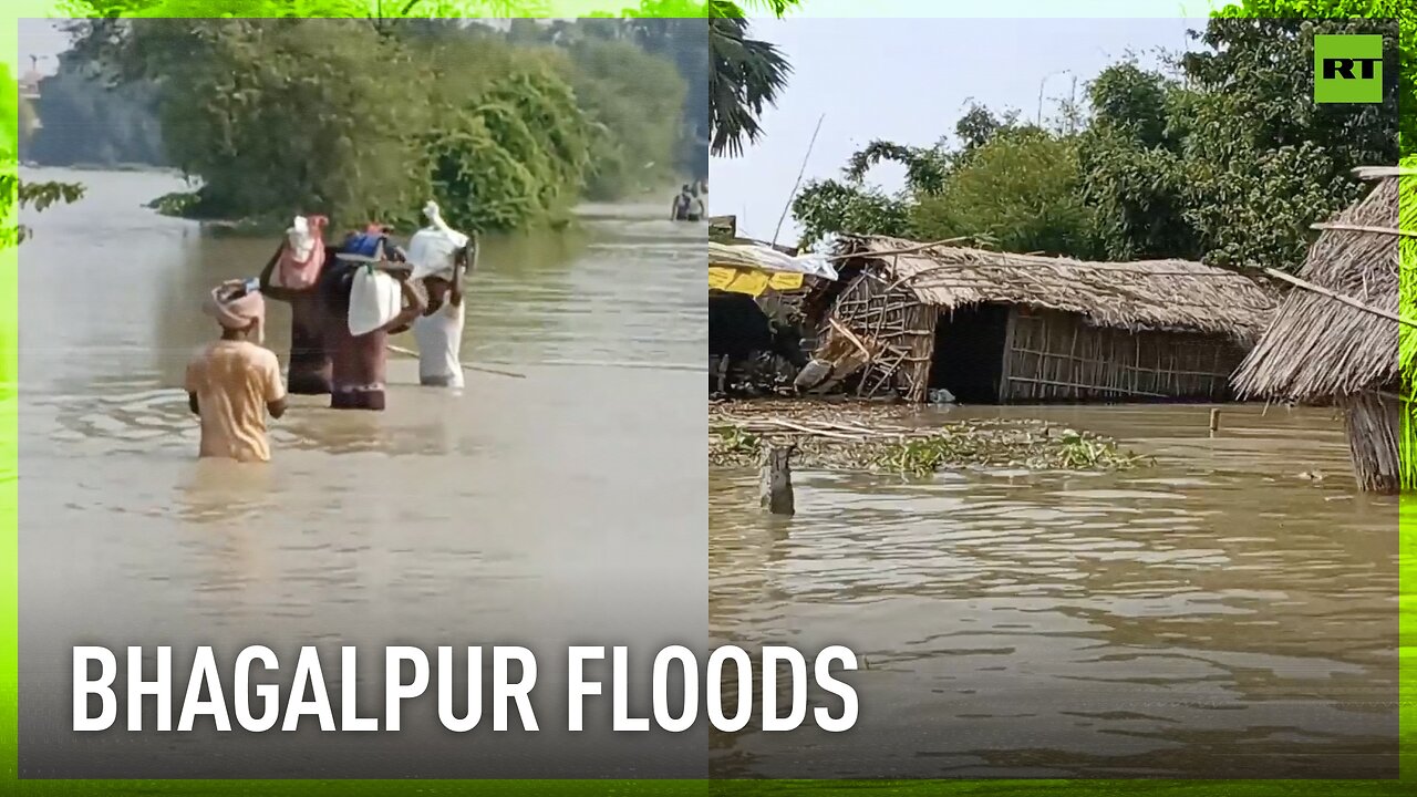 Swollen Ganges River submerges homes in India