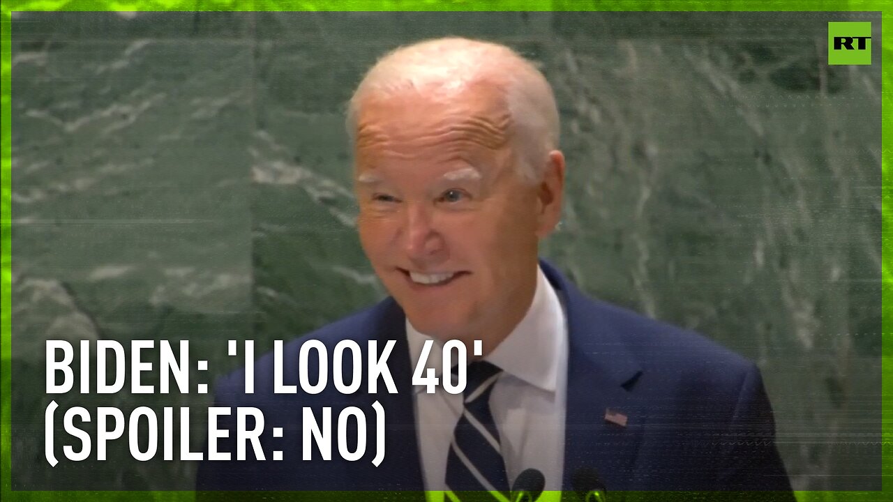 Jokester Biden says he looks like he's 40yo... in dog years maybe?