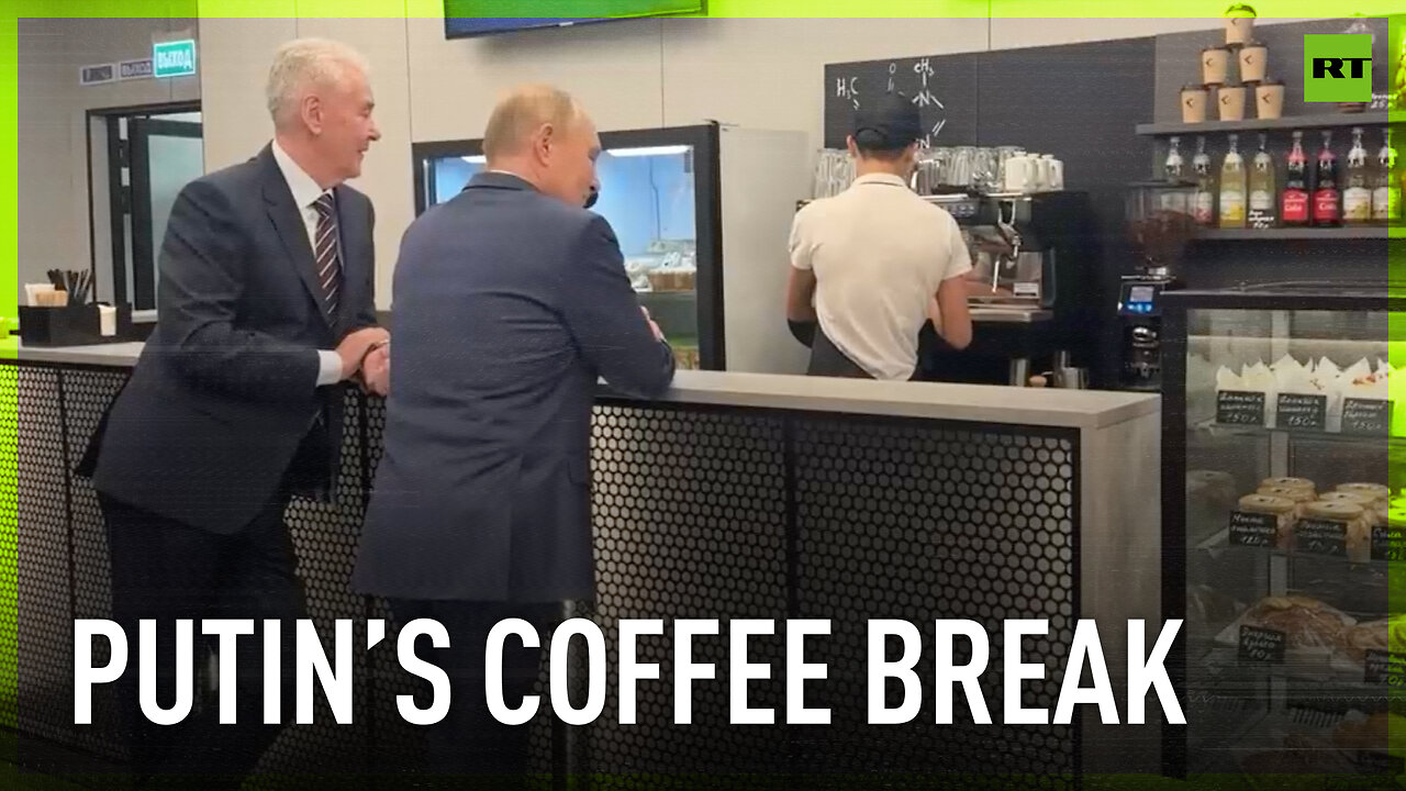 High-ranking coffee break: Putin and Sobyanin have an espresso