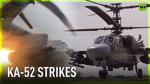Russian Ka-52 chopper strikes Ukrainian troops