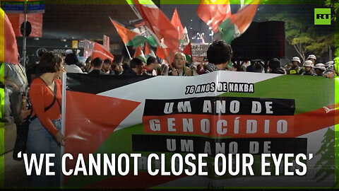 Sao Paulo march of solidarity with Gaza