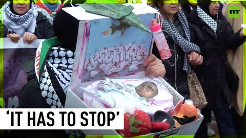 German protesters demand immediate end to killing of women and children in Gaza