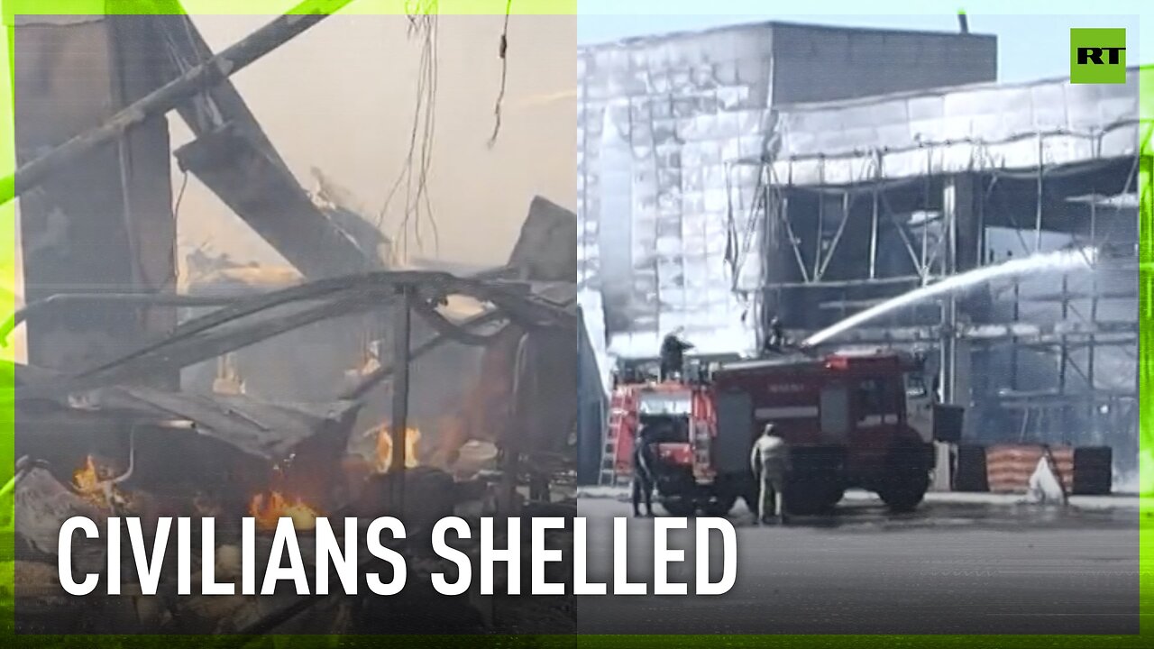 Civilians killed and mall burned down in Ukraine's shelling of Donetsk