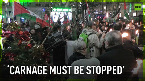 Paris residents rally front of City Hall demanding Gaza ceasefire