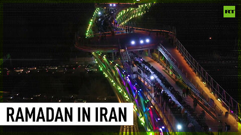 270-meter-long iftar table on bridge in Tehran brings residents together