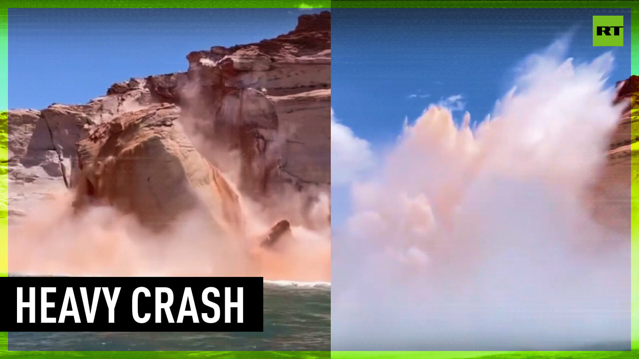 Massive cliff crashes into lake