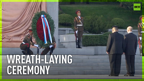 Putin, Kim Jong-un attend wreath-laying ceremony