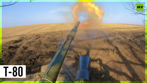 Crews of T-80 tanks on firing mission amid hostilities