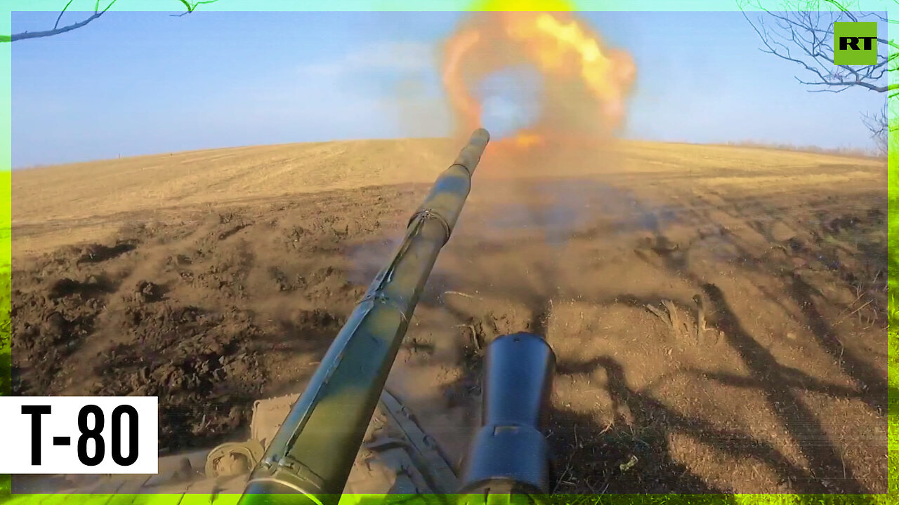 Crews of T-80 tanks on firing mission amid hostilities