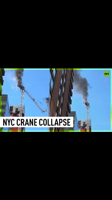 ⚡️Manhattan skyscraper crane catches fire, partially collapses