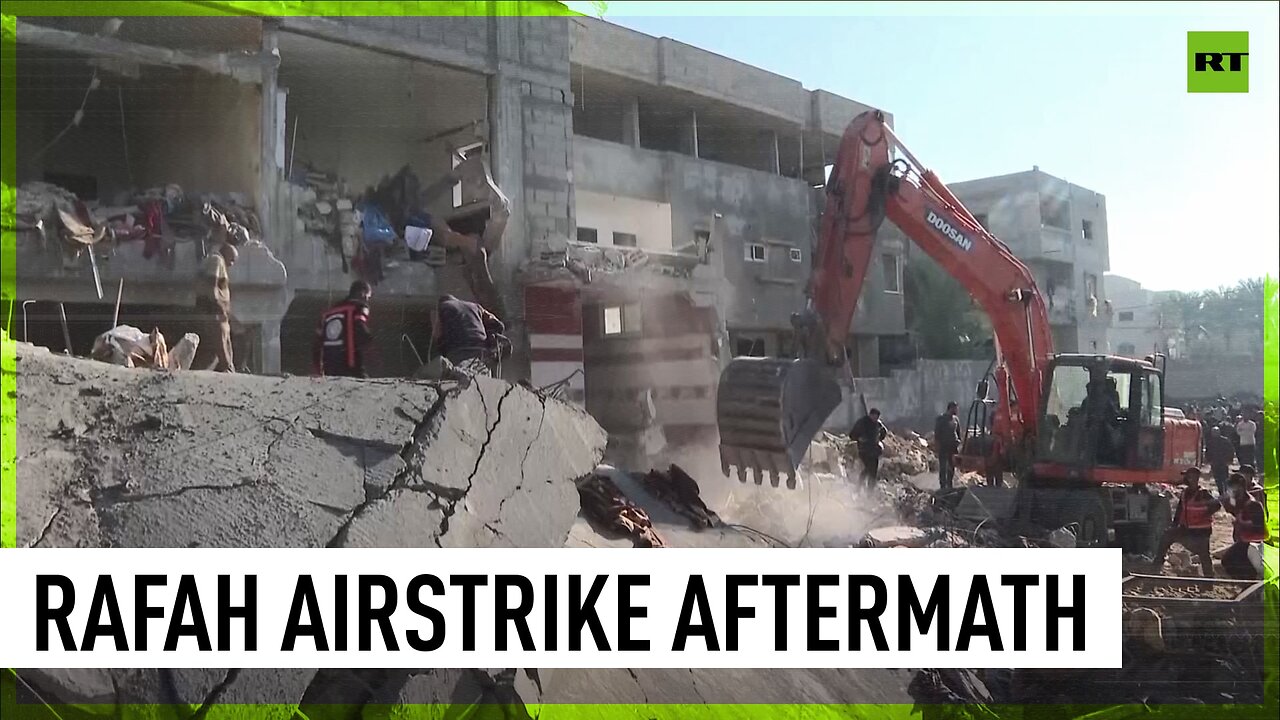 Rescuers search for bodies in Rafah rubble following airstrike