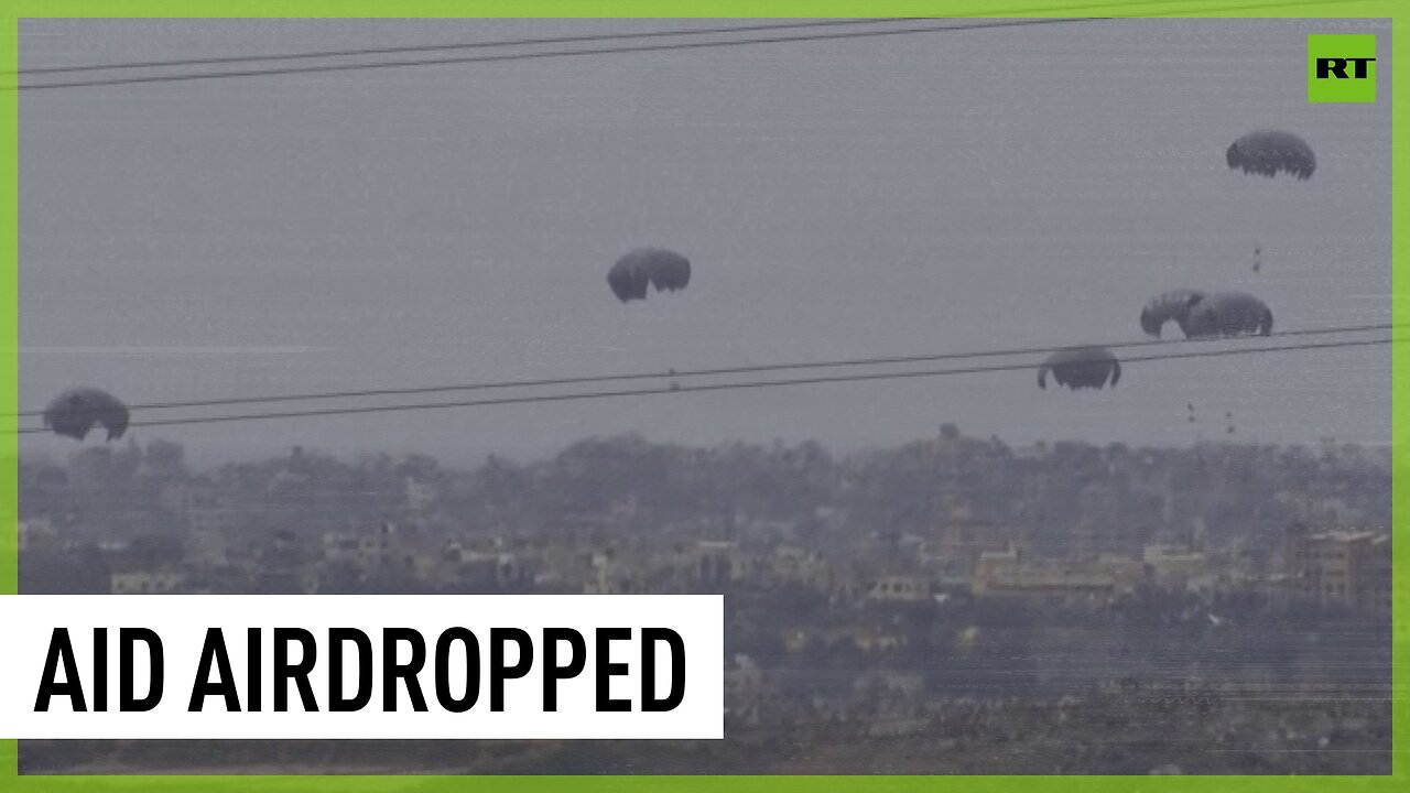 Aid supplies airdropped into Gaza