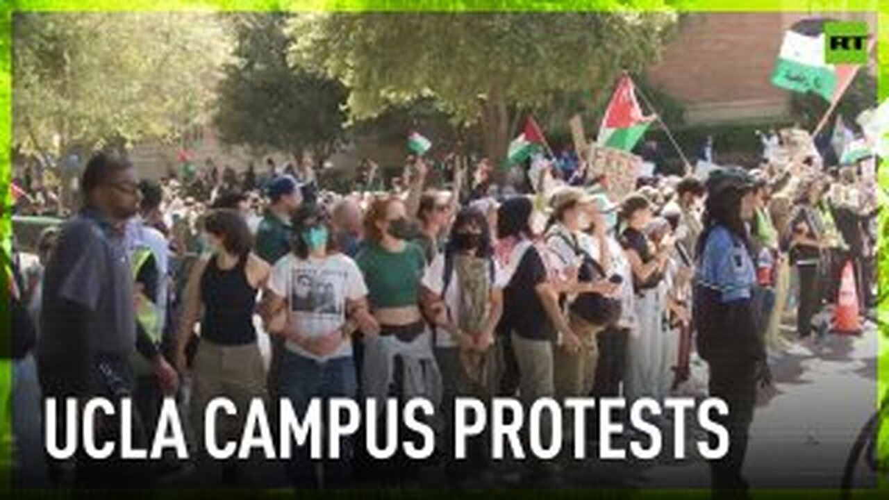 Scuffles erupt at UCLA campus as Palestine and Israel supporters hold duel protests