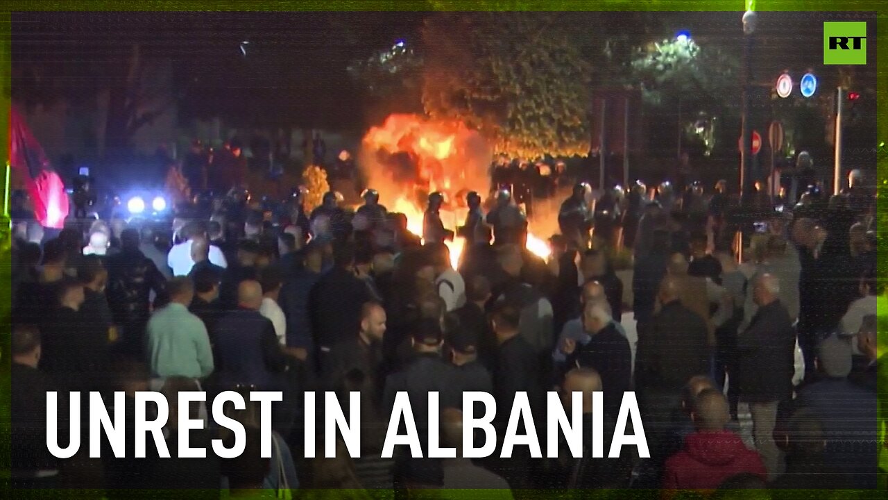 Petrol bombs fly in Tirana, Albania, as anti-govt protest turns violent