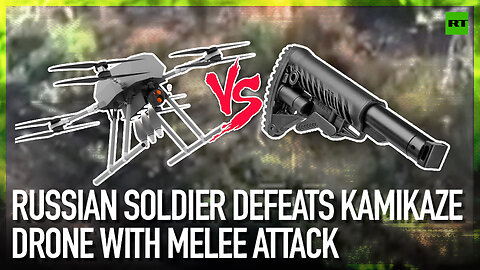 Russian soldier defeats kamikaze drone with melee attack