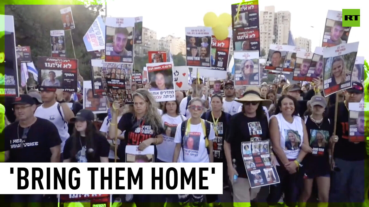 Thousands join relatives of Israeli hostages at Tel Aviv rally