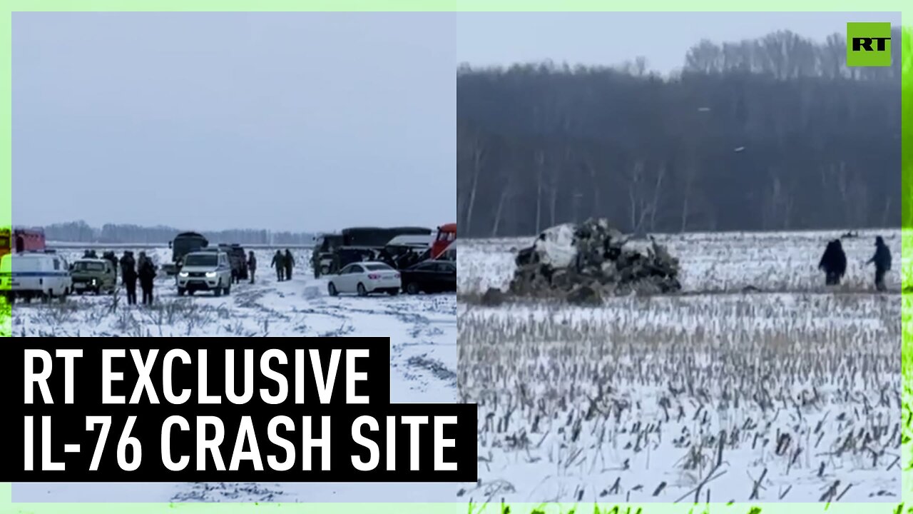 Footage from IL-76 plane crash site (EXCLUSIVE)