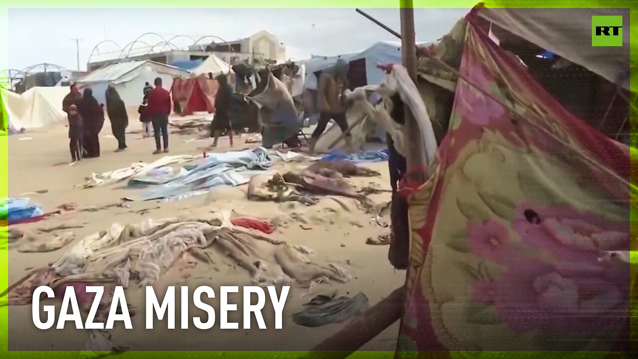 Heavy rains destroy thousands of tents in Gaza, endangering displaced residents