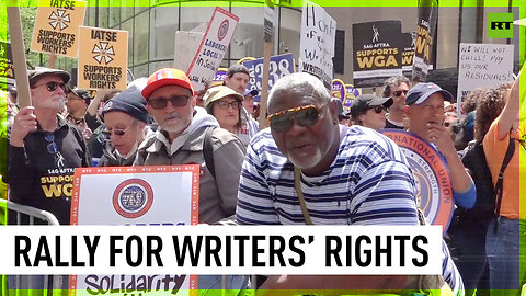 ‘It’s time for livable wage’: Demo in support of movie and TV writers held in NYC