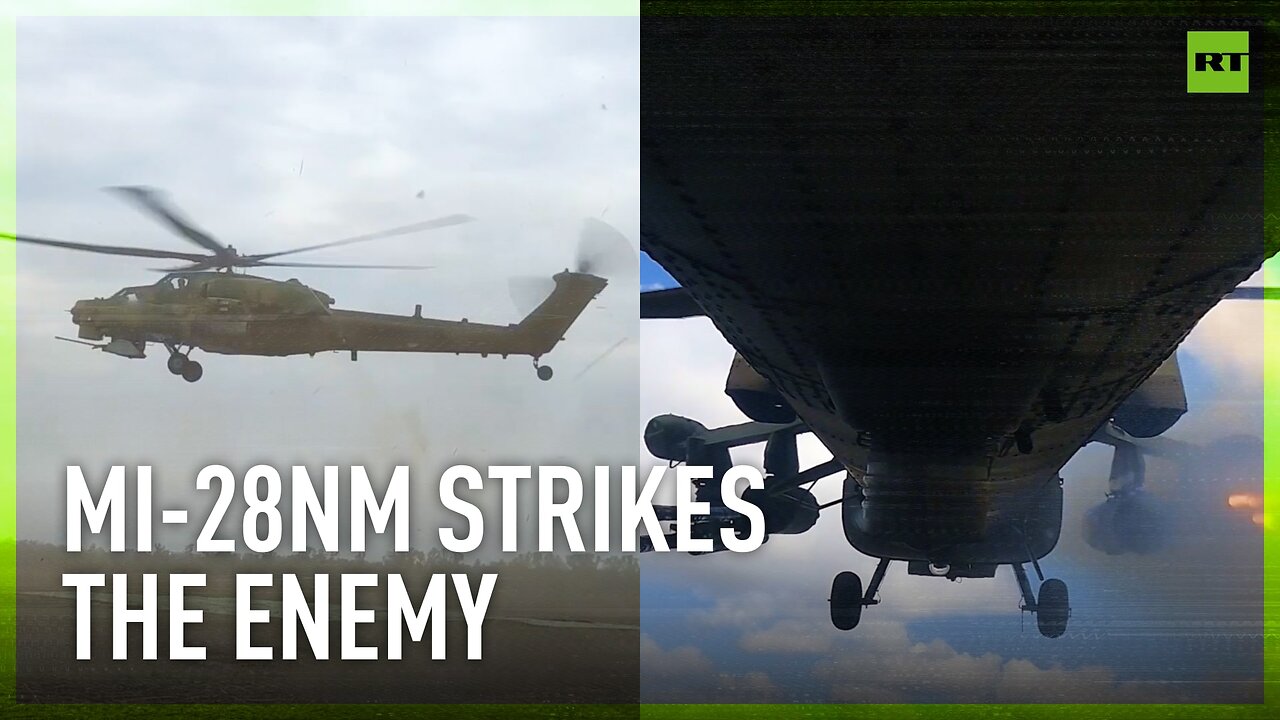 Defending Kursk | Russian Mi-28NM helicopter strikes Ukrainian troops