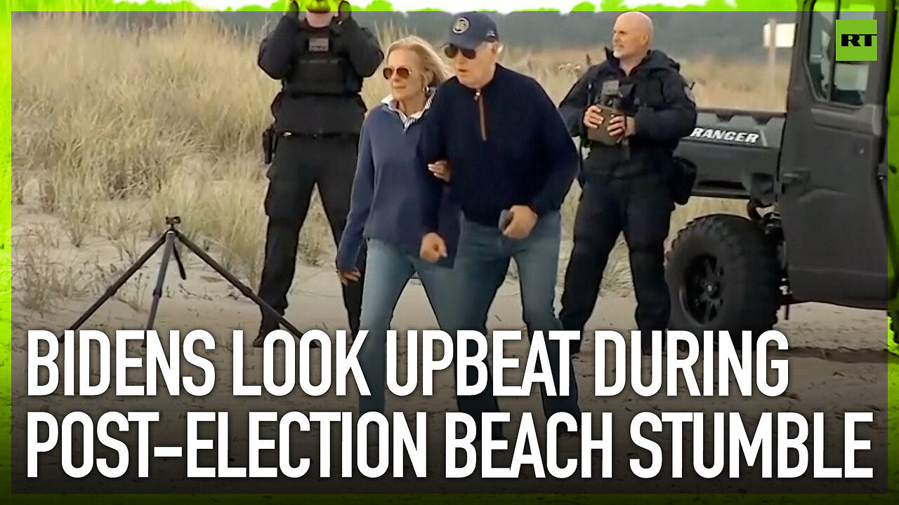 Bidens look upbeat during post-election beach stumble