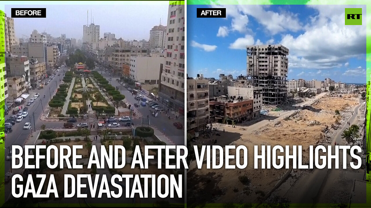 Before and after video highlights Gaza devastation