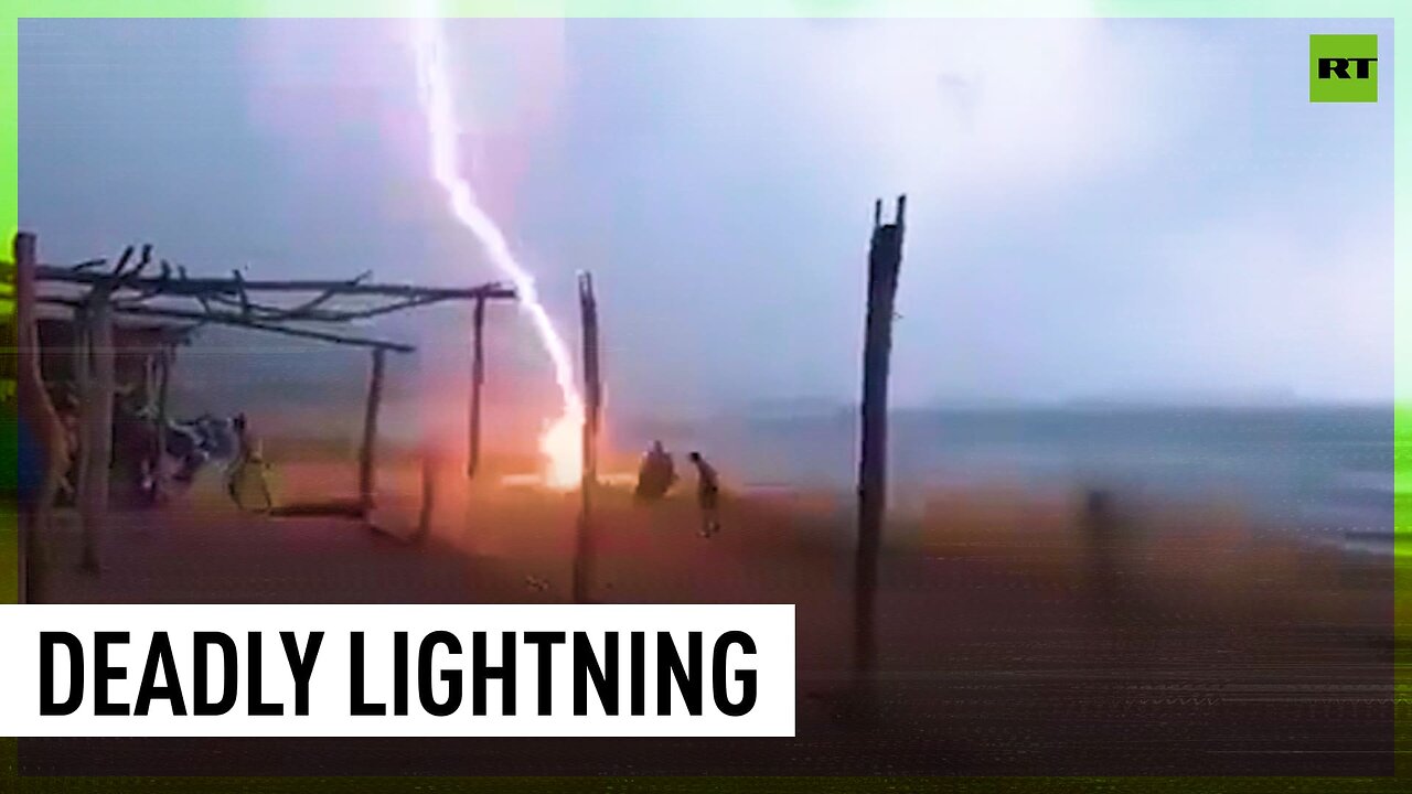 Two killed by freak lightning strike on beach