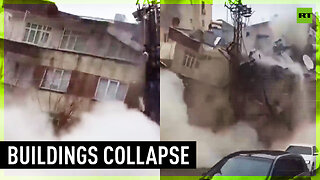 Buildings crumble following earthquake in Türkiye and Syria