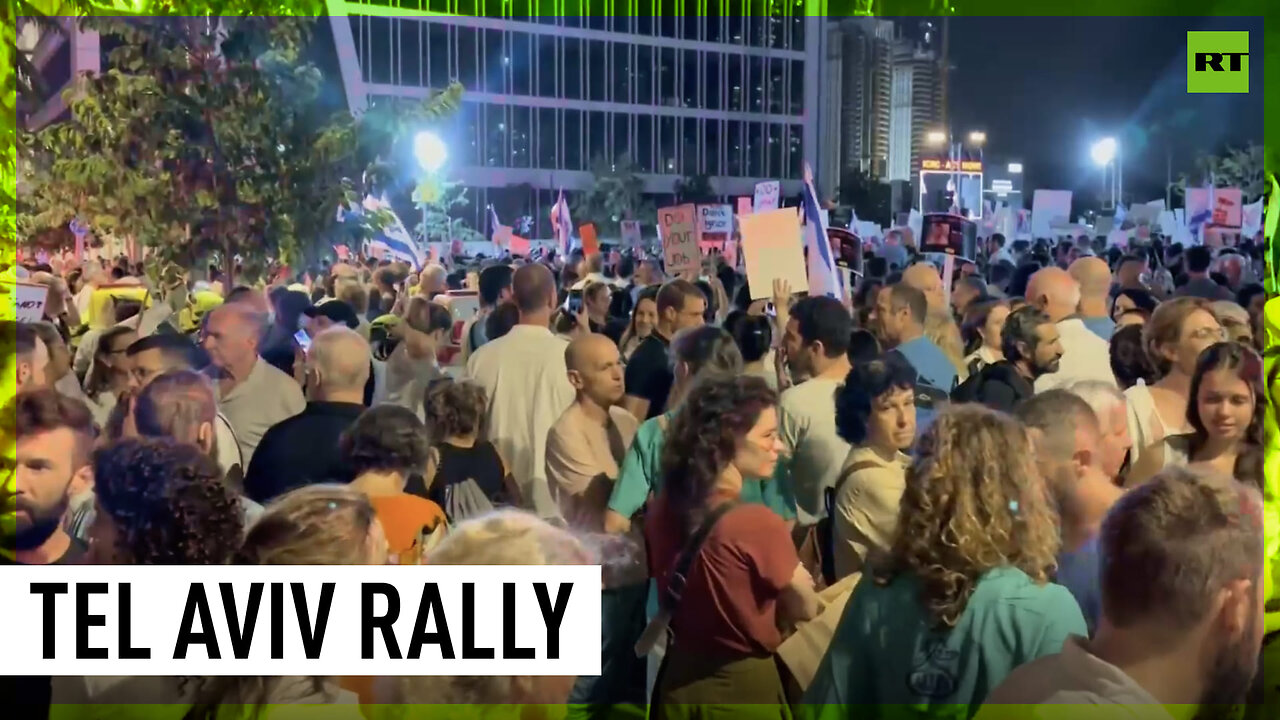 Demonstrators call on ICRC in Tel Aviv to help free Gaza hostages