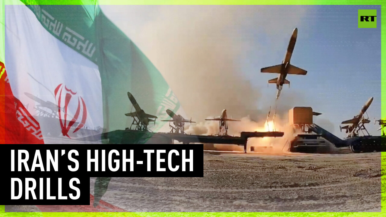 Iranian military drones in action during high-tech drills