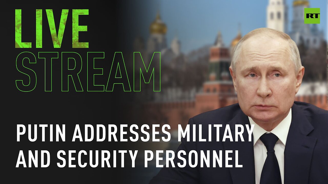 Putin addresses military and security personnel in Kremlin