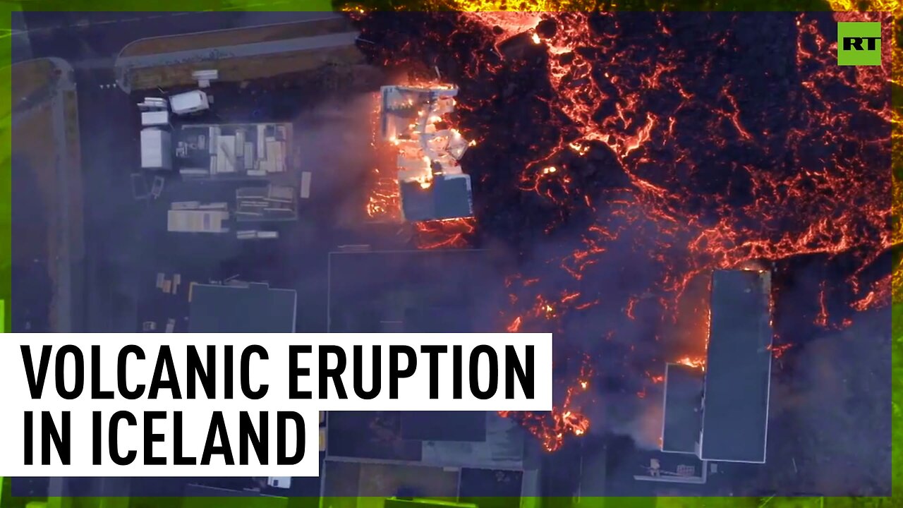 Icelandic town covered with lava amid volcanic eruption