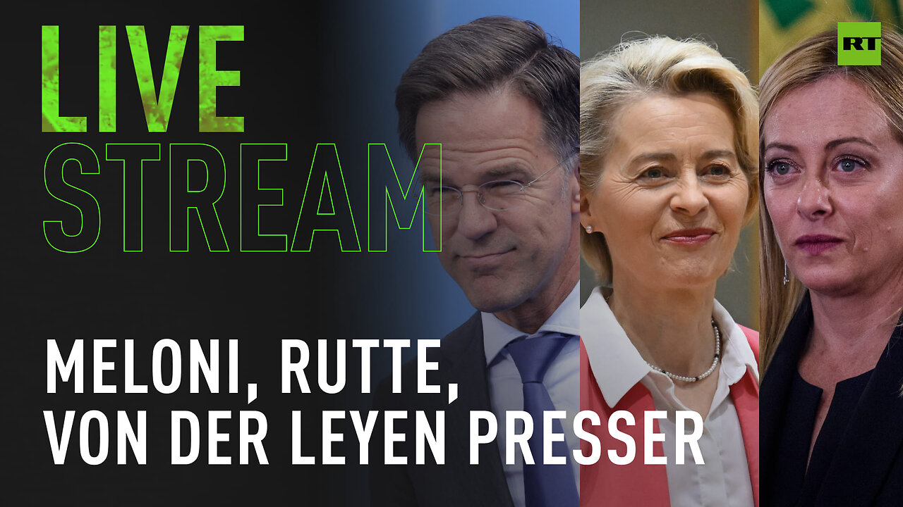 Meloni, Rutte, von der Leyen hold press conference in Tunis