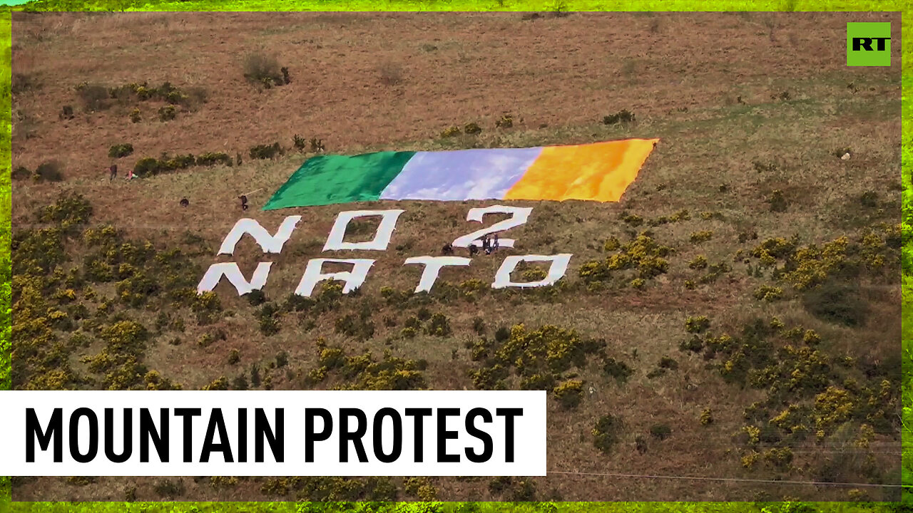 ‘No 2 NATO’: Activists send message to Biden on his arrival in Belfast
