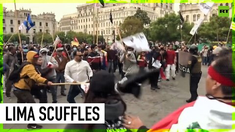 Supporters of Peru's President Castillo scuffle with opponents in Lima