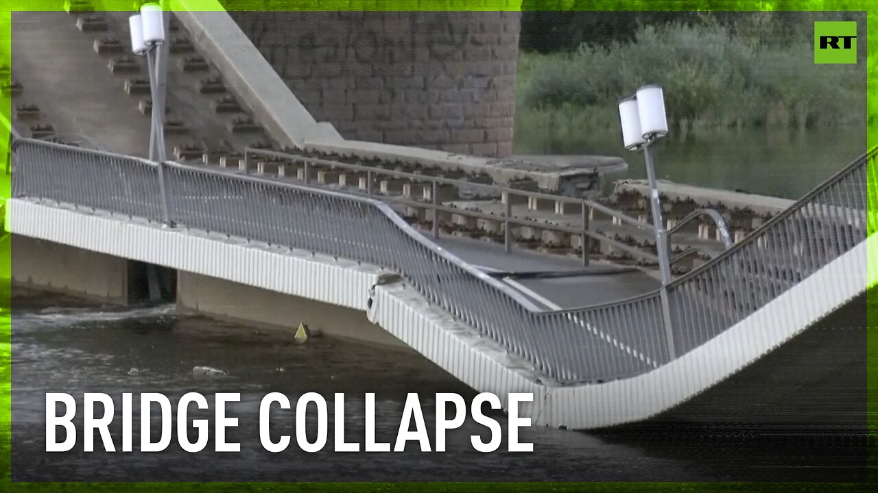 Bridge over Germany's Elbe River partially collapses, risk of further destruction remains